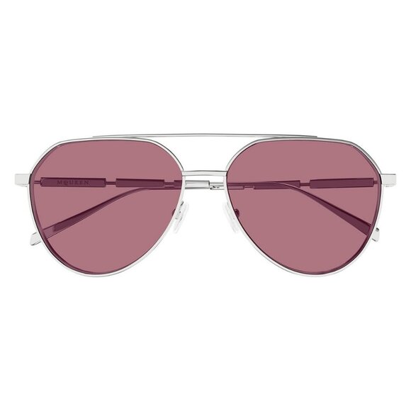 A1491Z New ALEXANDER MCQUEEN Silver Aviator AM0478S 004 Sunglasses Women - Picture 2 of 4